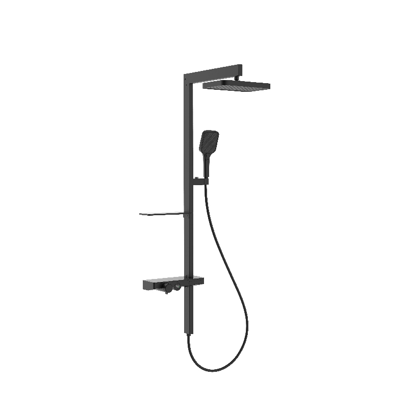HL-2493B Wall mounted tree style shower panel system with rain shower head ,handheld shower and thermostatic mixer for bathroom Featured Image