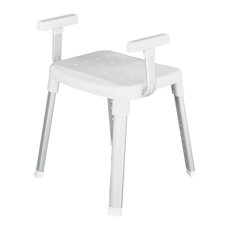 HL-7202-2 Bath Chair with Arms, Medical Shower Seat, Safety Shower Bench with Reinforced Crossing bar for Elderly, Adults, Disabled Featured Image