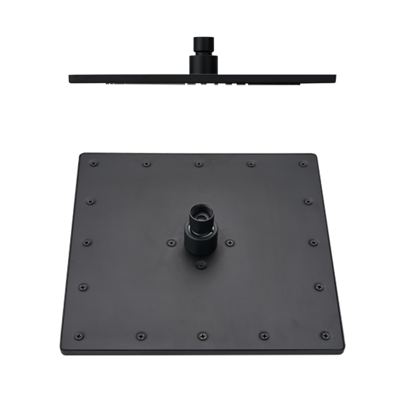 HL6309 Reinforced 10 Matte Black Stainless Steel Flow Fixed Rainfall Square Shower Head TOP Sprayer11