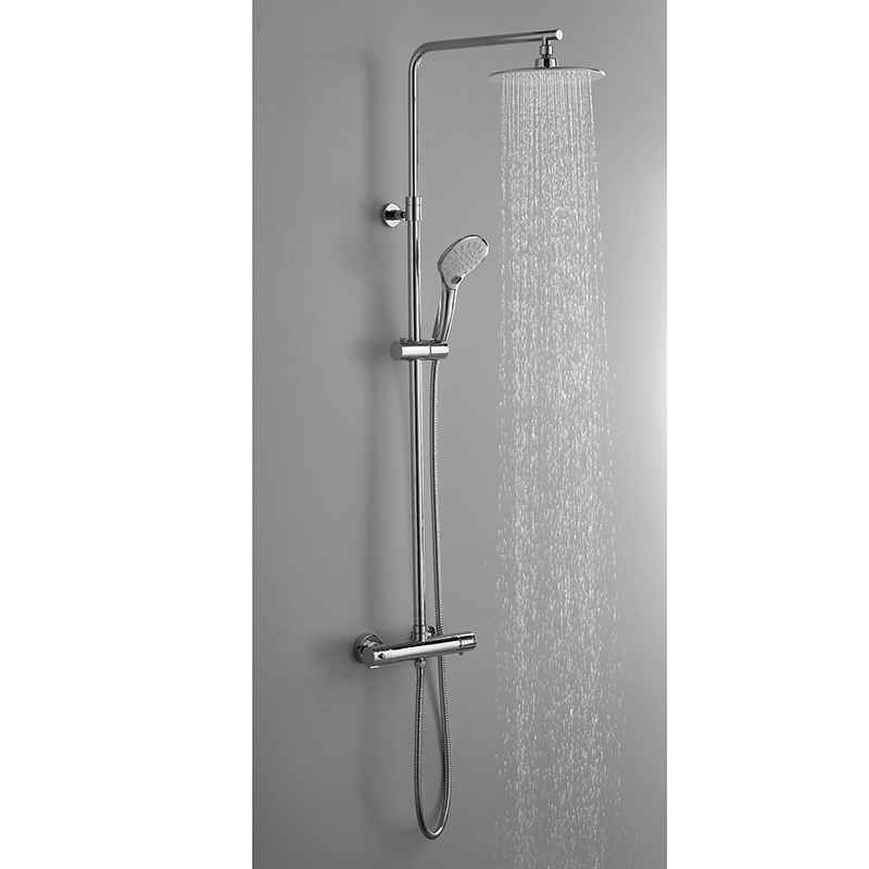Wall mounted Brass multi Function Shower Column Combo including thermostatic mixer for Bathroom