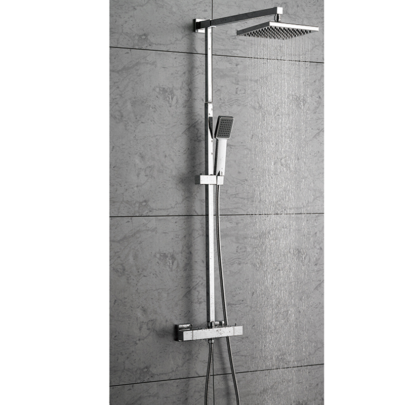 Brass multi Function square Shower Column Set including rain shower ,handheld shower and thermost